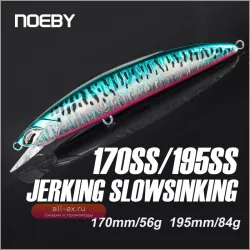 1. NOEBY Jerking Slow Sinking Minnow 170мм/56г, 195мм/84г – Искусственная приманка для троллинга и ловли GT, тунца в море