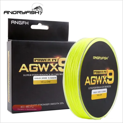 Леска плетеная ANGRYFISH 9 нитей, 300 м, супер PE, 6 цветов, прочная