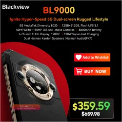 Blackview BL9000 5G: защищенный смартфон, 24/512 ГБ, 2.4K экран, 50 Мп, 8800 мАч, 120 Вт зарядка