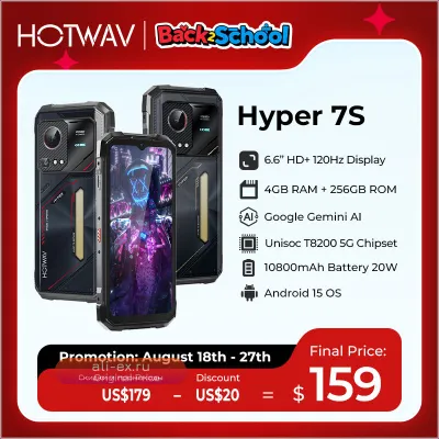HOTWAV Hyper 7S: Защищенный 5G-смартфон на Android 15, 10800 мАч, 4/256 ГБ