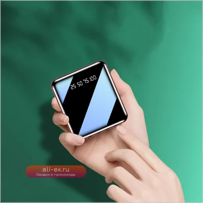 Портативный Power Bank 20000mAh с LED-дисплеем и зеркальной поверхностью