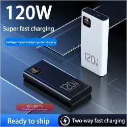 100000 мАч Power Bank 120 Вт, сверхбыстрая зарядка, портативное зарядное устройство для iPhone, Samsung, Huawei, Xiaomi