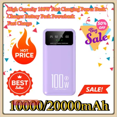 Портативное зарядное устройство Power Bank 100W 20000mAh с быстрой зарядкой для iPhone, Huawei, Samsung, Xiaomi