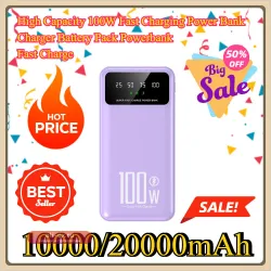 Портативное зарядное устройство Power Bank 100W 20000mAh с быстрой зарядкой для iPhone, Huawei, Samsung, Xiaomi