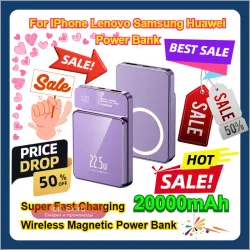 Power Bank 20000mAh беспроводной магнитный, супербыстрая зарядка для iPhone, Samsung, Huawei