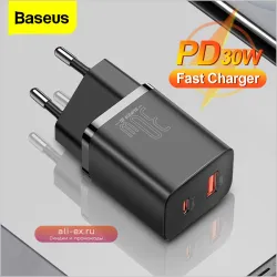 Baseus Super Si 30W: Быстрая зарядка USB-C PD/QC 3.0 для iPhone, iPad, Xiaomi