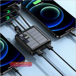 Солнечный Power Bank 20000mAh с двумя USB-портами и фонариком