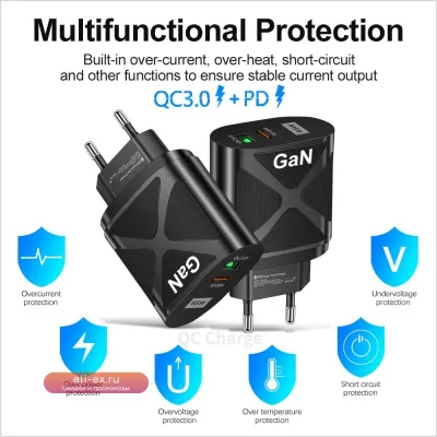 Зарядное устройство GaN 65W PD Type-C USB с поддержкой QC PPS
