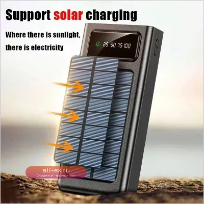 Xiaomi Power Bank 200000mAh с Солнечной Зарядкой, Быстрой Зарядкой и 4 Кабелями