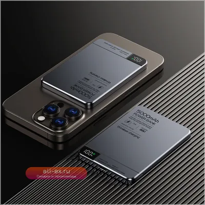 Портативный Power Bank Magsafe 10000mAh 20W для iPhone, Xiaomi, Huawei, Samsung