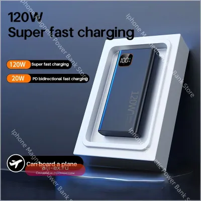 Power Bank NEW BRAND 120W 50000mAh с 4 кабелями: Быстрая зарядка, Портативная батарея для iPhone, Samsung