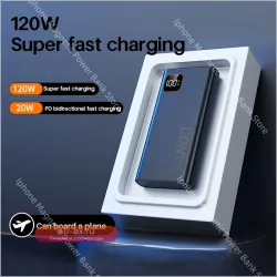 Power Bank NEW BRAND 120W 50000mAh с 4 кабелями: Быстрая зарядка, Портативная батарея для iPhone, Samsung