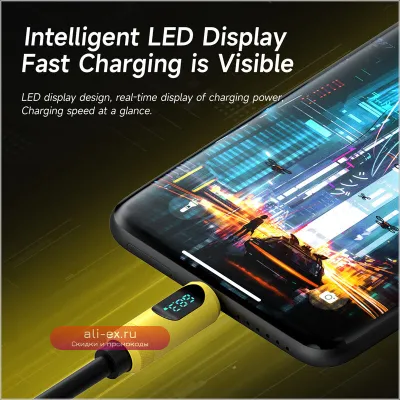 Hagibis Кабель USB-C на USB-C с LED-дисплеем, 240W PD Super Charge