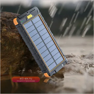 Солнечный Power Bank 50000mAh, Водонепроницаемый Портативный Зарядный Устройство с LED SOS Фонарем, Быстрая Зарядка для iPhone, Samsung, Xiaomi