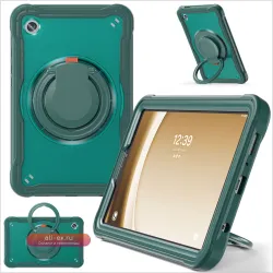 Чехол-подставка с вращающейся ручкой для Samsung Galaxy Tab A9 (SM-X110/X115/X117) - Полуночный Зеленый