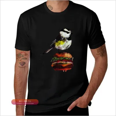Футболка с принтом "Cheeseburger Bird Darker" для мужчин