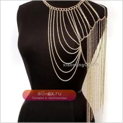 Ожерелье на одно плечо с бахромой SL Jewelry