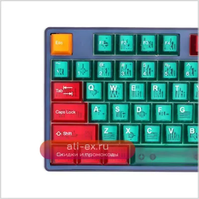 Taihao Полупрозрачные Кейкапы OEM ABS (Красный/Зеленый/Оранжевый)