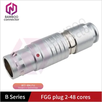 Авиационный разъем FGG.1B FGG.2B с самоблокировкой push-pull, 2-48 пинов, металл