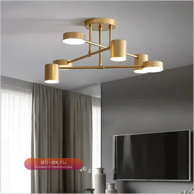 Потолочная люстра Modern LED с 6 плафонами для гостиной, спальни, столовой, холла