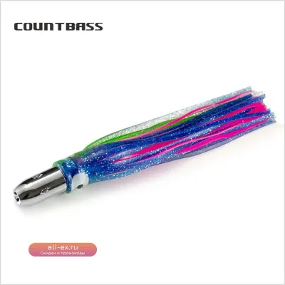 COUNTBASS Приманка для троллинга "Пуля" 2.3oz с юбкой-кальмаром для тунца, ваху, марлина, парусника