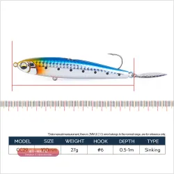 3 блесны-воблера Hanlin Sink Pencil 10см/26г для ловли басса и форели