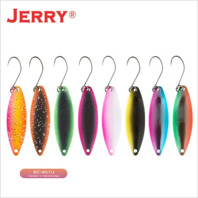 Набор блесен Jerry Leo Narrow Trout Spoon Lure Kit Set Brass Rustless Micro Fishing Artificial Bait Baubles