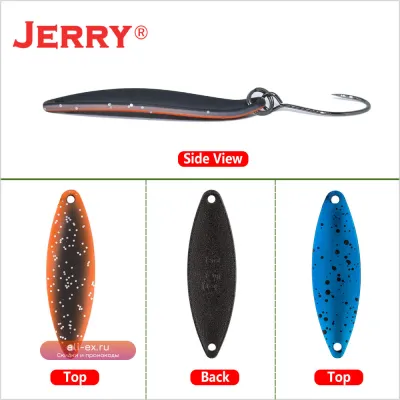 Набор блесен Jerry Leo Narrow Trout Spoon Lure Kit Set Brass Rustless Micro Fishing Artificial Bait Baubles