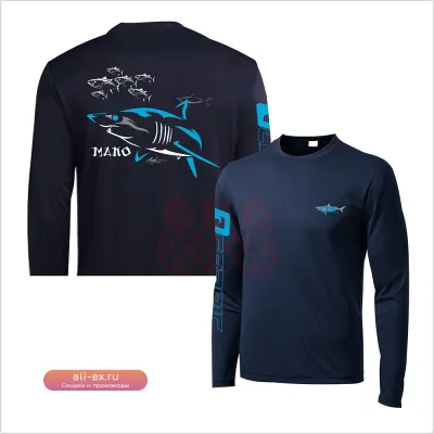 Футболка для рыбалки с длинным рукавом Tops Fishing Jersey, защита от солнца UPF 50+, дышащая, для активного отдыха