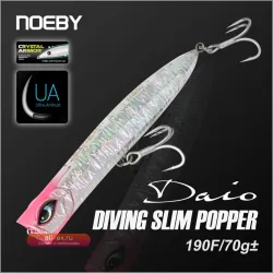 Noeby Daio Diving Slim Popper 190mm 70г ± Плавающий Воблер для Морской Рыбалки на Тунца и Кингфиша