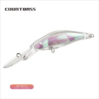Countbass 10 шт. Пустые жесткие воблеры 65мм 6г, тонущие, с лазерной бумагой, неокрашенные