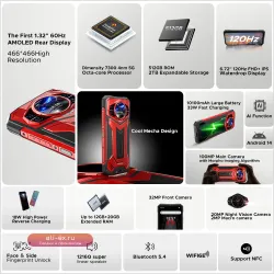 DOOGEE S200 Plus 5G: Прочный смартфон с AI, Dimensity 7300, 10100 мАч, 12+512 ГБ, задний дисплей