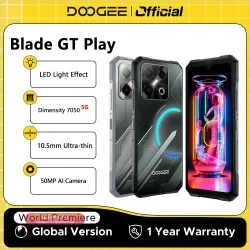 DOOGEE Blade GT Play 5G: Ударопрочный смартфон 20/256 ГБ, 120 Гц FHD+, Dimensity 7025, 50 Мп AI камера, LED-эффекты