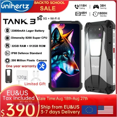 Unihertz Tank 3 by 8849: Смартфон 32/512GB, 23800mAh, 120W, Dimensity 8200, 5G, 200MP, 120Hz