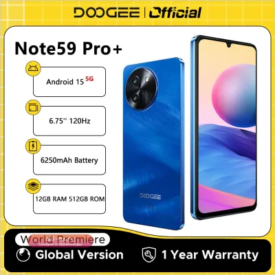 DOOGEE Note 59 Pro+ 5G: Смартфон Android 15, 12/512GB, 6250mAh, NFC, 120Hz