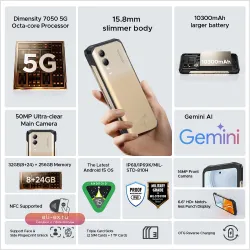 Защищенный смартфон DOOGEE Blade20 Turbo 5G | Android 15, 8/256 ГБ, 10300 мАч