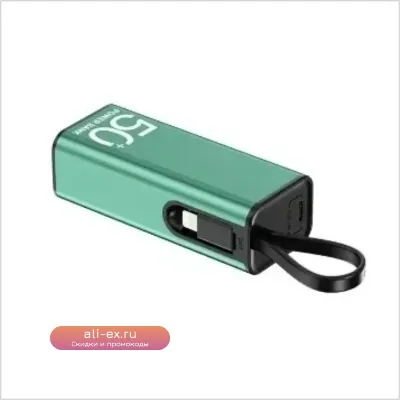 Портативный Power Bank 5000mAh с LED-дисплеем, быстрой зарядкой Type-C/Lightning