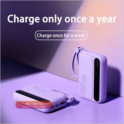 Xiaomi Power Bank 50000mAh с встроенными кабелями и цифровым дисплеем