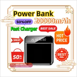 Powerbank 20000mAh с цифровым дисплеем, супер быстрой зарядкой для Xiaomi, iPhone, Samsung