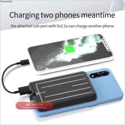 Зарядный чехол-аккумулятор 10000mAh для Xiaomi Redmi Note 9 Pro Max / 9S с магнитной функцией Power Bank