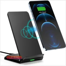 Беспроводная зарядная станция 15W Qi для iPhone 16-12 и Samsung S23-S21