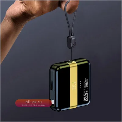 Портативный аккумулятор Power Bank 10000mAh с магнитной зарядкой 2-в-1