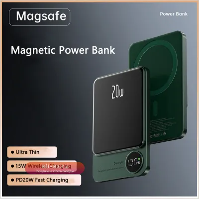 Магнитный беспроводной Power Bank 15W с USB-C, сверхбыстрой зарядкой. Портативное индукционное зарядное устройство для iPhone 16/15, Samsung.
