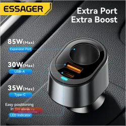 Автомобильное зарядное устройство Essager 120W QC 3.0/PD 3.0 для iPhone, Xiaomi