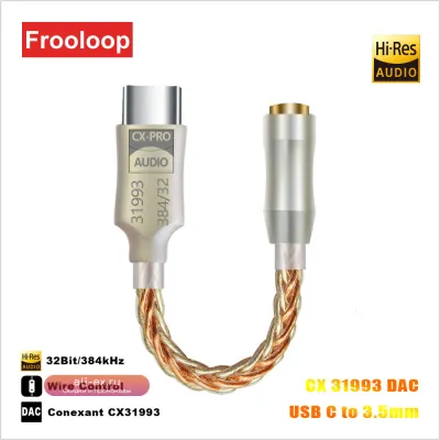 Адаптер USB-C на 3.5 мм CX31993, Hi-Fi 32 бит/384 кГц, для iPhone 15, iPad, Samsung