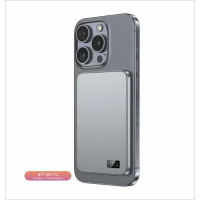 Беспроводная магнитная повербанк-зарядка Ultra Thin Alloy для iPhone 16 / iWatch