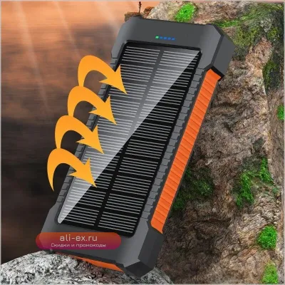 Power Bank 50000mAh Водонепроницаемый Солнечная Зарядка для iPhone, Samsung, Xiaomi