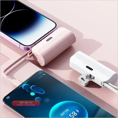 Беспроводной повербанк 10000 mAh для iPhone, Samsung, Huawei (Мини, Портативный)
