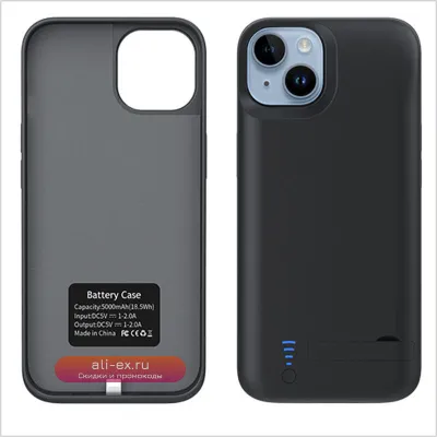 Чехол-аккумулятор для iPhone 16/15/14/13/12/11/X/XS/XR/6/7/8/SE с функцией Power Bank