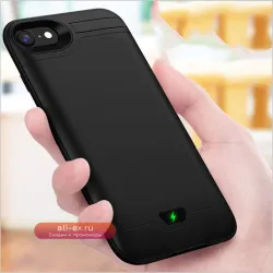 Силиконовый противоударный чехол-аккумулятор 8000/5000mAh Slim для iPhone 6/6S/7/8 Plus с функцией Power Bank и поддержкой аудио